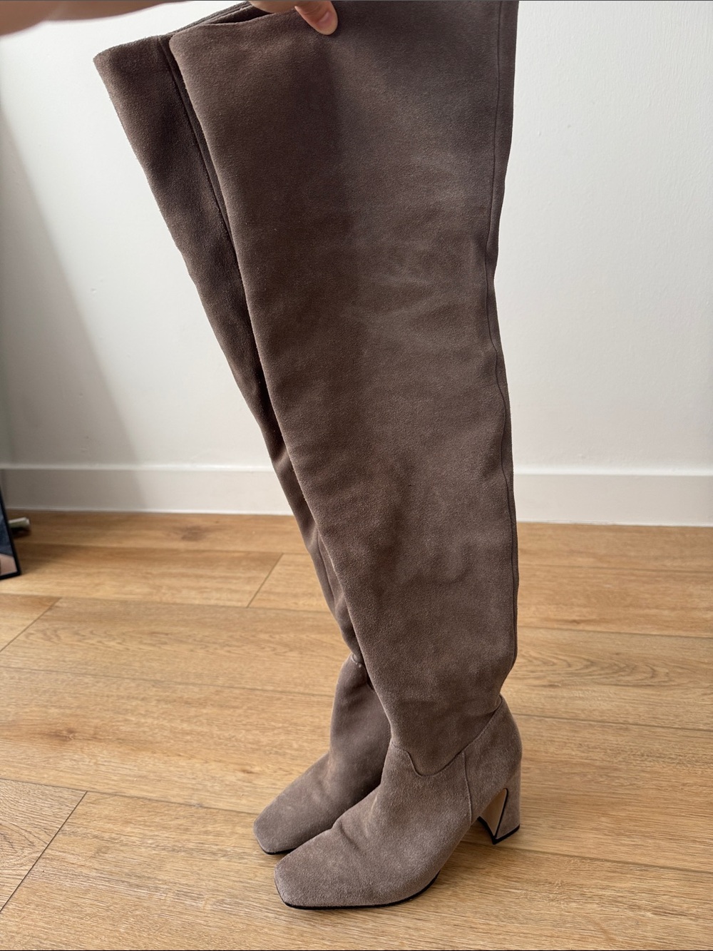 Steve Madden Women's Over-the-Knee Suede Boots - Taupe Brown